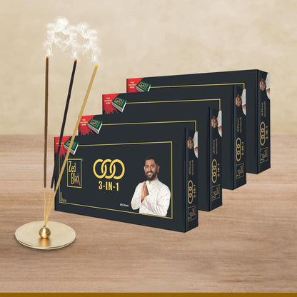 Zed Black 3 in 1 Monthly Pack Incense Sticks - Aroma Sticks (Pack of 4)