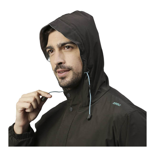 ZEEL Mens Raincoat with Adjustable Hood | Reversible Raincoat for Men | Rain Coat with Waterproof Pant and Carrying Pouch |