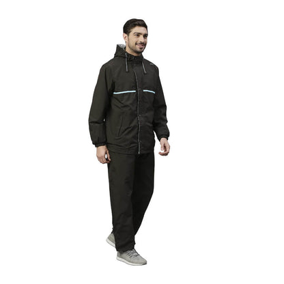 ZEEL Mens Raincoat with Adjustable Hood | Reversible Raincoat for Men | Rain Coat with Waterproof Pant and Carrying Pouch |
